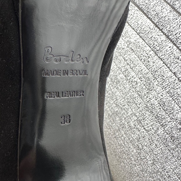 Boden Black Suede 4" Heels / Vtg. 40's Look Pumps w/ Grey Ribbon Trim sz 8 - Picture 3 of 10